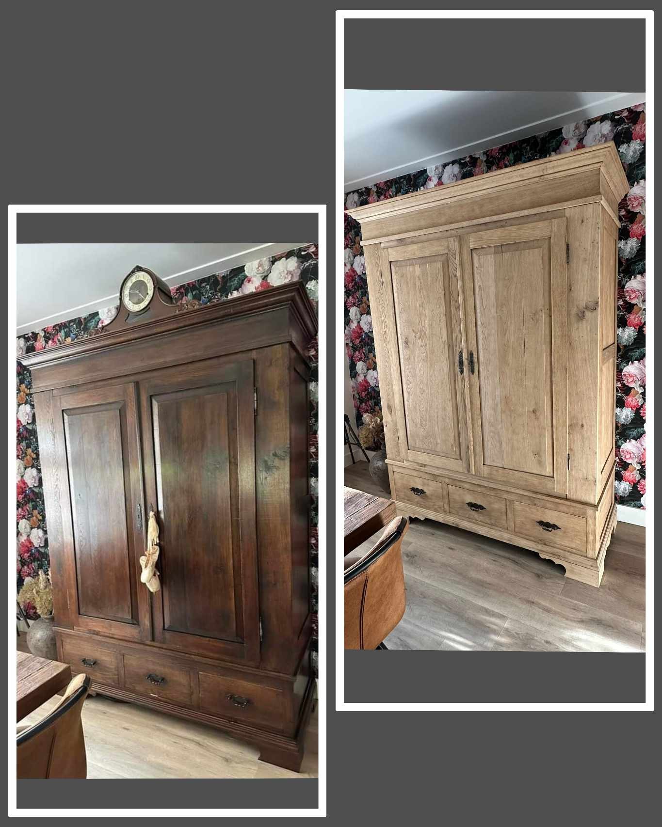 Frans eiken kast gezandstraald