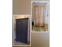 Geloogde grenen kast gemoderniseerd